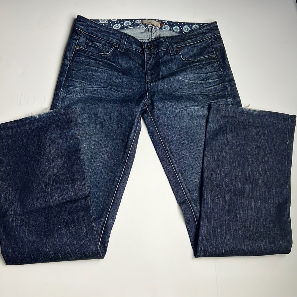 PAIGE Dark Blue Flare & Wide Leg Jeans